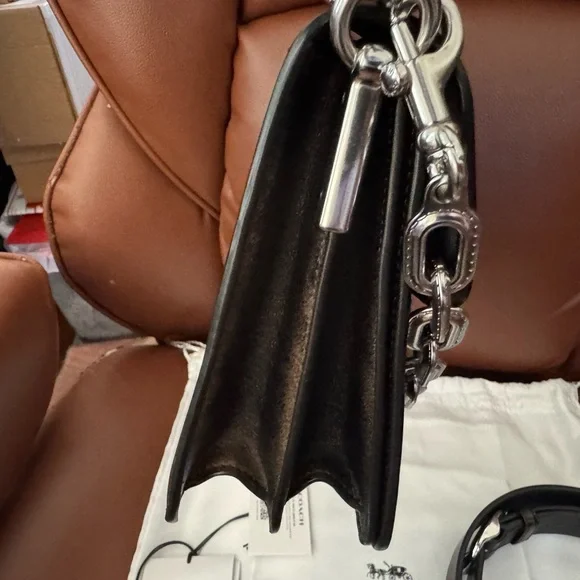 Coach Chain Tabby in Loved Leather Bag with Charms - Picture 8 of 12